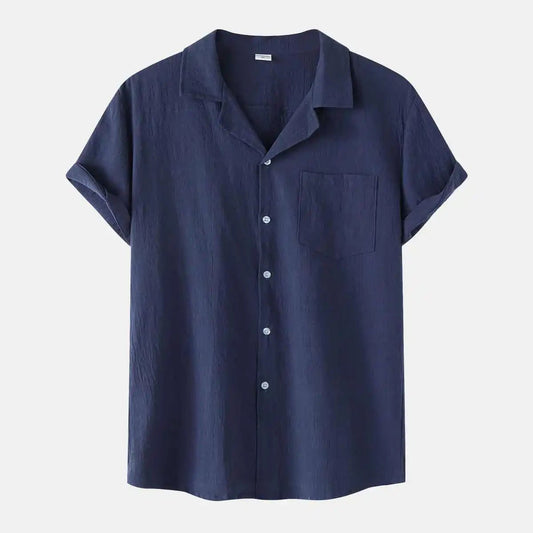 Men’s Cotton Linen Summer Shirt – Lightweight, Short Sleeve, Casual Fit - Dazzy