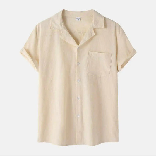 Men’s Cotton Linen Summer Shirt – Lightweight, Short Sleeve, Casual Fit - Dazzy