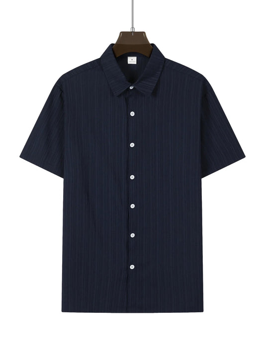 Men’s Solid Color Striped Shirt & Shorts Set – Casual Summer Beachwear Co - ord - Dazzy