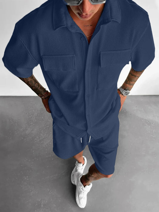 Men’s Summer Sports Suit – Short Sleeve T-Shirt & Shorts | Casual Loose Two - Piece Running Set - Dazzy